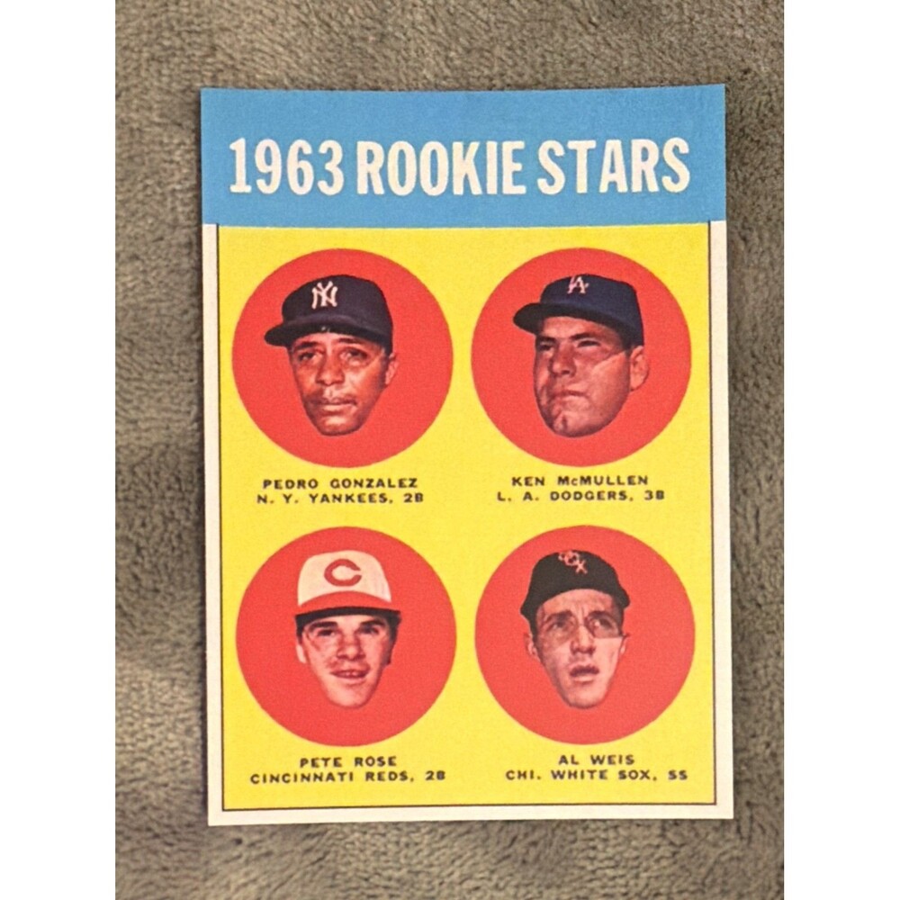 1963 Topps - High # Pete Rose, Ken McMullen, Al Weis #537 (RC)
